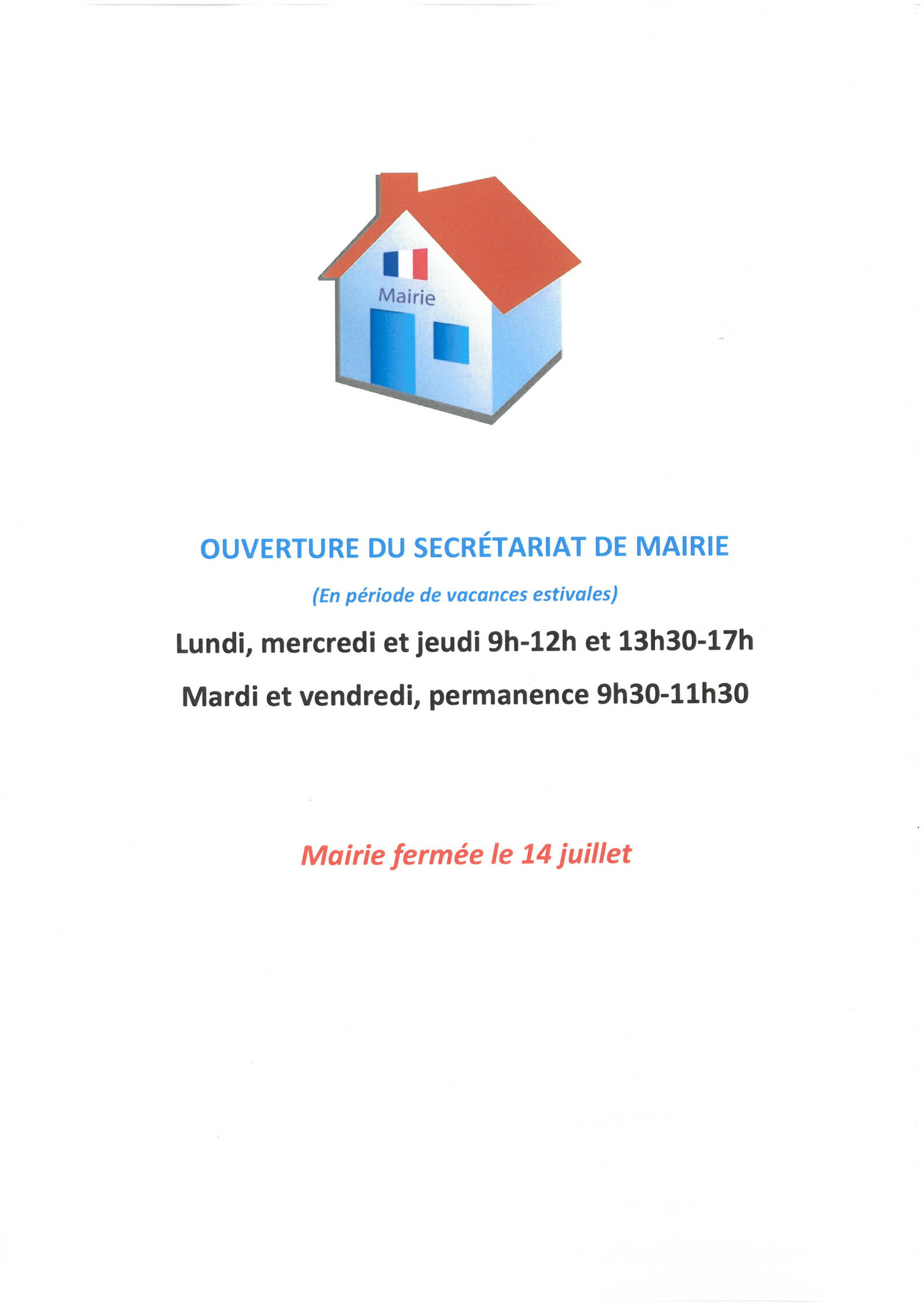 horaires mairie été